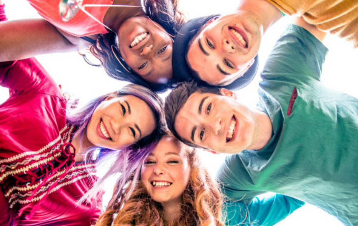 Group of friends bonding and having fun outdoors